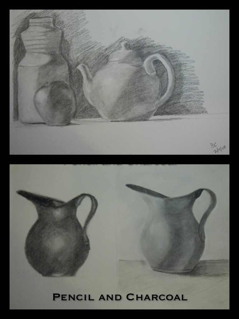 Still life with pitchers